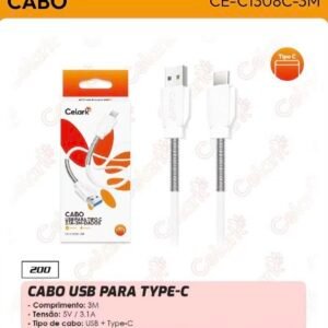 Cabo usb para type-C, 3M
