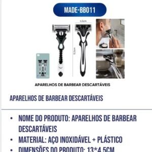 Kit barbeardor c/3pcs, com 5 laminas