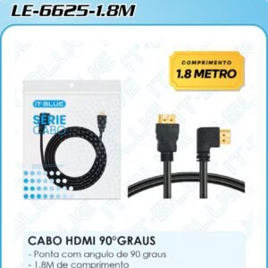 Cabo HDMI 90 graus 1.8m