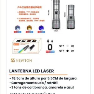 Lanterna LAT -5073,C/LUZ branca.amarela,azul