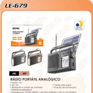 Radio portatil  E solar LE-679