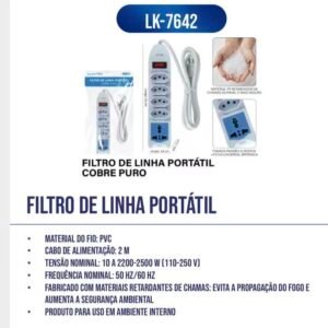 Filtro de linha 2m  portatil LK -7642