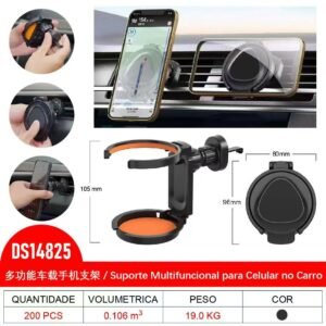 Suporte multifuncional p/celular no carro DS14825