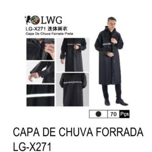 Capa de chuva forrada preto