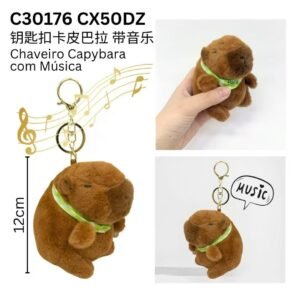 Pacote mini pelucia capivara c/musical c/12