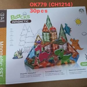 Caxia de Blocks magnetico c/dinossauro,36pc