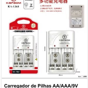 Carregador de pilhas AA/AAA/9V,KA-1361