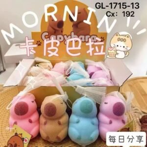 Caxia de squishy capivara colorido c/12