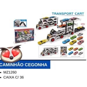 Brinquedo caminhao cegonha c/6 mini car metal