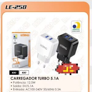 Tomada duas usb 5.1A LE-258