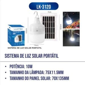 Lampada sistema de luz solar portatil 10W,LK-3120