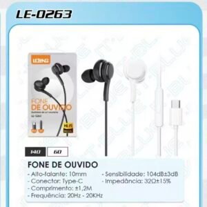 Fone de ouvido tipo -C, LE-0263
